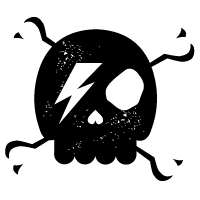 Rattle and roll skull and crossbones