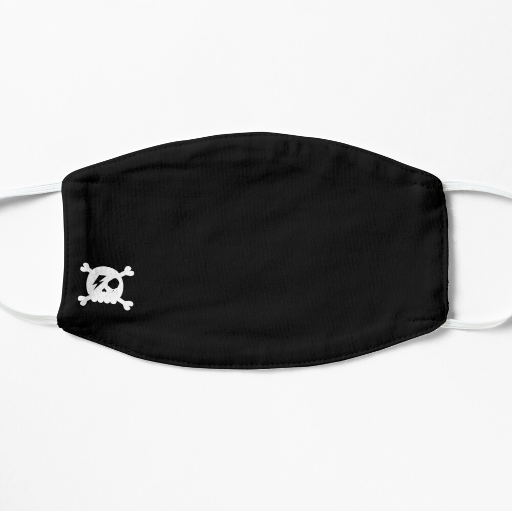 Glam rock black and white skull face mask