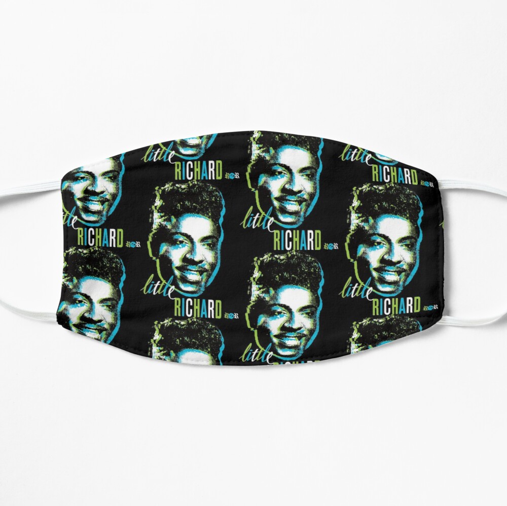 Little Richard green and blue pattern face mask