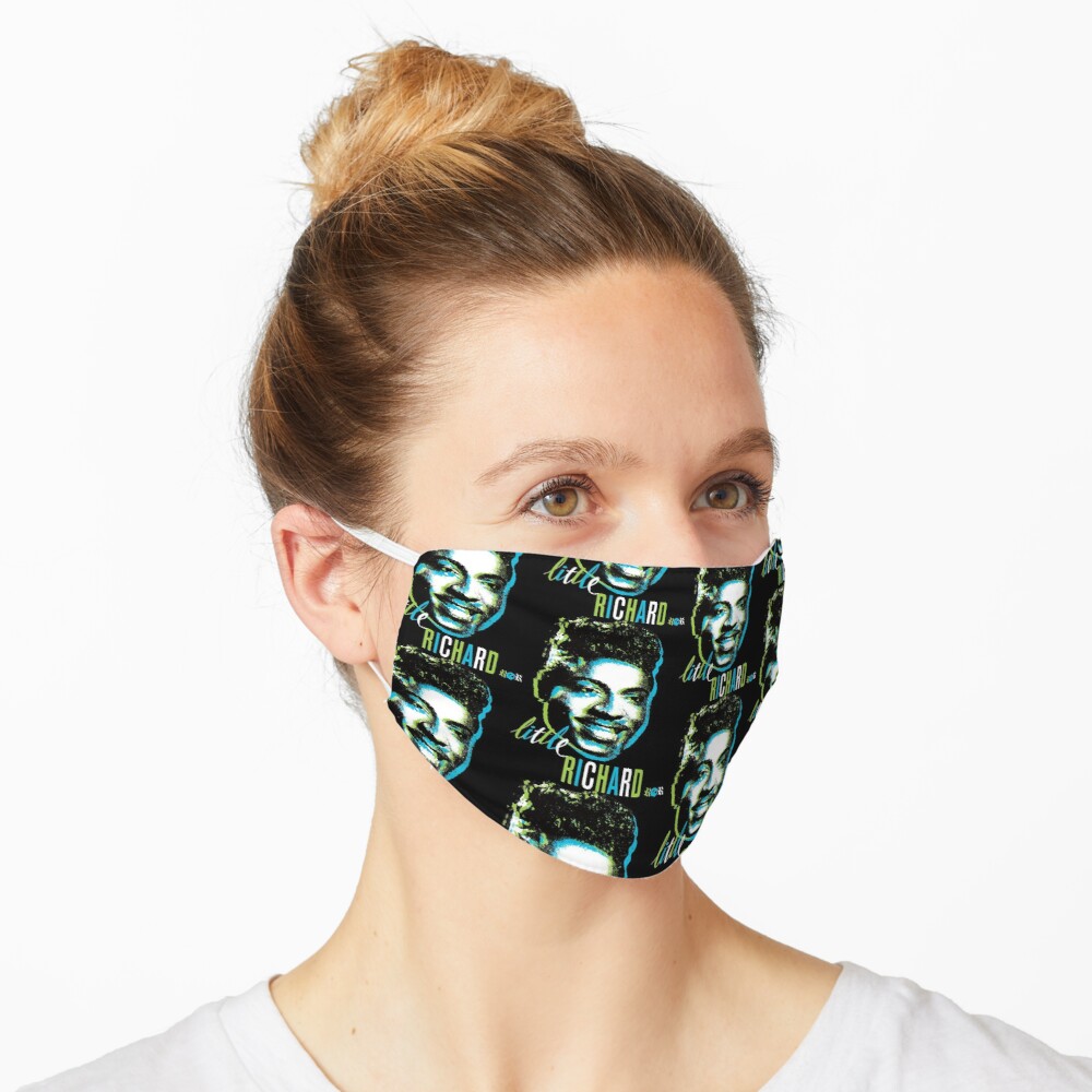 Little Richard green and blue pattern face mask